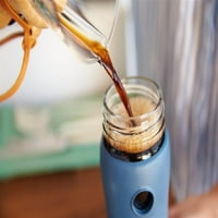 Halbă de cafea din sticlă Lifefactory 16oz cu capac de cafenea și manșon izolant-Plum Purple