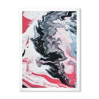Designart 'compoziție abstractă de marmură în gri și roz i' modern Framed Art Print