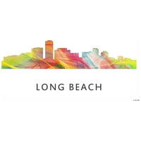 Marlene Watson 'Long Beach Skyline' Canvas Art