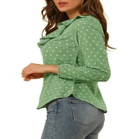 Chilipiruri unice femei maneca lunga Zburli gât buline bluza camasa
