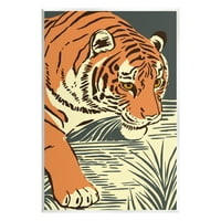 Stupell Industries Tigrul Contemporan Jungla Natura Animale & Insecte Pictura Neîncadrate Arta Imprimare Arta De Perete