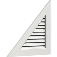 Ekena Millwork 26 W 1 8 h triunghi dreptunghiular Gable Vent-partea stângă Pitch funcțional, PVC Gable Vent cu 1 4 plat Trim Cadru
