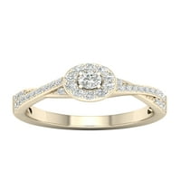 Imperial 1 2CT TDW diamant 10k Aur Galben Twist Coadă Halo inel de logodna