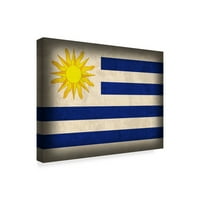 Marcă comercială Fine Art 'Uruguay Distressed Flag' Canvas Art de Red Atlas Designs