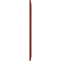 Ekena Millwork 18 W 50 H Americraft Două Obloane Exterioare Din Lemn Real Cu Panou Plat Egal, Roșu Piper
