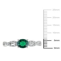 Carat T. G. W. a creat smarald și diamant-Accent 10kt Aur Alb infinit inel de logodna