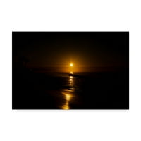 Marcă comercială Fine Art 'Golden Sunrise Ocean' Canvas Art de Chris Moyer