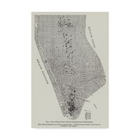 Marcă comercială Fine Art 'Plan of Portion of New York City' Canvas Art by English School