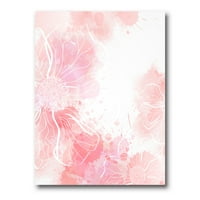 Stropi abstracte de flori roz i pictura panza arta Print