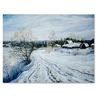 Drum de țară în timpul iernii peisaj ii pictura panza arta Print