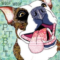 Marmont Hill - Pitbull Pop Art de Stephanie Gerace pictură imprimată pe pânză înfășurată