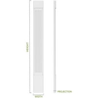 6 W 72 H 2 p două panouri ridicate egale PVC Pilaster w standard Capital & Base