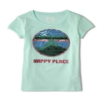p. S. de la aeropostale fete Reverse Sequin Happy Place grafic T-Shirt