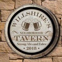 Ales și Tales cartier Tavern personalizat semn
