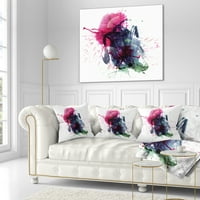 Designart Multicolor Abstract Stain - pernă abstractă-16x16