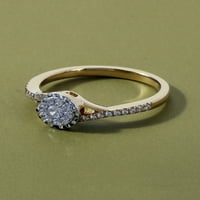 Imperial 10k aur galben 1 4CT TDW diamant rotund Cluster inel de logodna