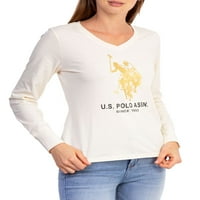 S. Polo Assn. Tricou Din Jersey Grafic Cu Mânecă Lungă Pentru Femei