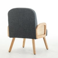 Scaun dormitor Aukfa, scaun Accent din lemn pentru cameră de Linving, fotoliu modern scaun lateral, tapițat tapițat mobilier scaun