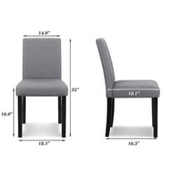 Vineego scaune de luat masa Urban style Fabric Parson scaune bucătărie Living scaun lateral fără brațe cu picioare din lemn masiv