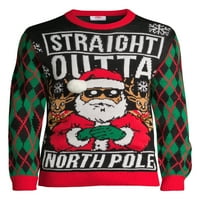 Timp de vacanță bărbați Straight Outta polul nord a condus urât pulover de Crăciun