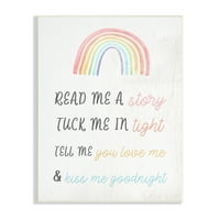 Stupell Indtries Kiss Me Goodnight Rainbow sentimentul de culcare pentru copii, 19, Design de Daphne Polselli