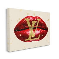 Stupell Industries ruj roșu strălucitor Glam Sparkle Designer motiv Canvas Wall Art, 36, Design de Madeline Blake