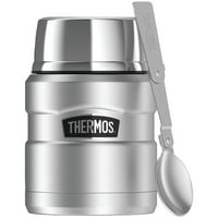 Thermos King sticlă de băutură de 24 de uncii și Thermos King borcan alimentar de 16 uncii cu lingură pliabilă, oțel inoxidabil