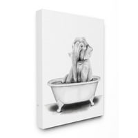 Stupell Home D elefant într-o cadă amuzant Animal baie desen pânză artă de perete de Rachel Neiman