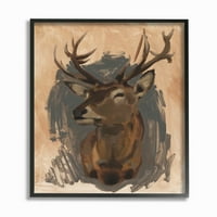 Stupell Industries cerb portret gri maro animale pictura înrămate arta de perete de Jacob Green