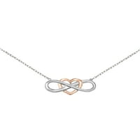 Keepsake diamant - Accent Sterling Silver cu 18K Rose aur-placare centralizare Infinity inima colier