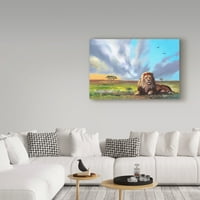 Marcă comercială Fine Art 'Lion Under Clouds' Canvas Art de D Rusty Rust