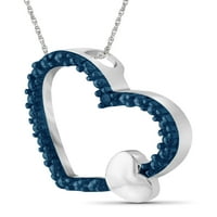 JewelersClub Albastru Diamant Accent Sterling Argint Inima Pandantiv, 18