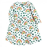Hudson Baby Baby și rochii de bumbac pentru fete mici, St Patricks Rainbow, 18 luni