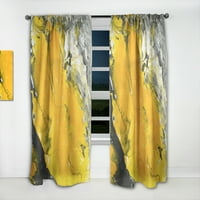 Designart 'Yellow Marbled III' panou cortină Modern și contemporan
