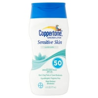 Loțiune de protecție solară fără parfum Coppertone Sensitive Skin, SPF 50, oz