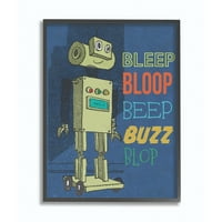 Camera pentru copii de Stupell Beep Bloop desen animat Robot copii pepinieră Design încadrată arta de perete de Saturday Evening