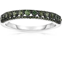 Carat T. W. Inel De Moda Din Argint Cu Diamant Verde