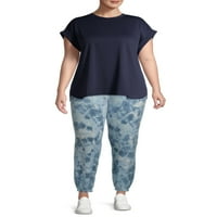 Como Blu femei Plus Dimensiune Athleisure Top