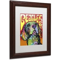 Marcă comercială Fine Art' Beagle Love ' Canvas Art de Dean Russo, alb mat, cadru din lemn