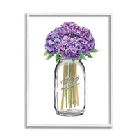 Stupell Industries designer de modă borcan de flori violet acuarelă Alb Înrămat artă imprimată artă de perete, 11x14