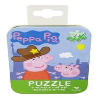 Peppa Pig Mini Puzzle din 24 de piese în tablă