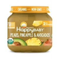 Happy Baby artizanale în mod clar pere de scenă organică și borcane de ananas și Avocado, oz, pachet