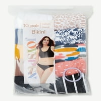 Joyspun femei Bikini Chilotei, 10-Pack, Dimensiuni S la 2XL