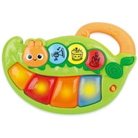 Kidoozie Caterpillar Keyboard, luminează și redă muzică, formă drăguță Caterpillar, îmbunătățește abilitățile de memorie, pentru