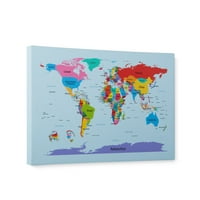 Arta mărcii comerciale 'harta lumii pentru copii' artă pe pânză de Michael Tompsett