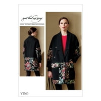 Modele Vogue cusut model MISSES ' jacheta vrac cu Contrast detaliu și WELT buzunare-6-8-10-12-14