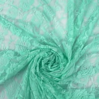 Roma Textile Nylon spande Lace Fabric cu design de trandafir - Spearmint