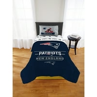 Set de mângâietoare New England Patriots, Twin Twin XL, culori de echipă, stil Monument, poliester, Set