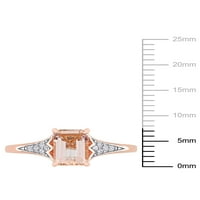 Carat T. G. W. Morganite și Carat T. W. diamant 10k inel de logodna din Aur Roz