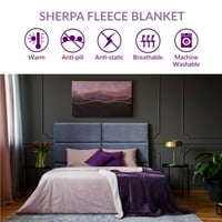 Bedsure Sherpa Fleece Pătură Queen Size Violet Reversibile Plus Pătură Fuzzy Ultra Moale Pat Canapea Pătură